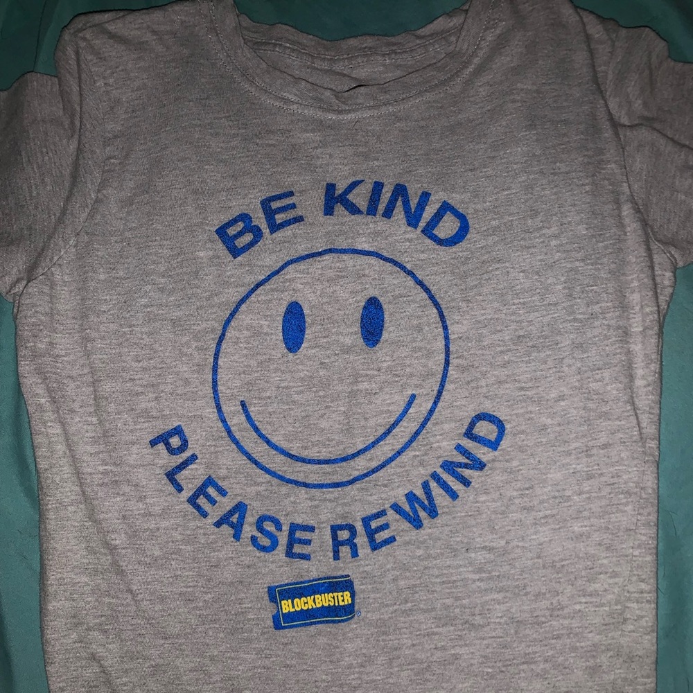 Vintage Blockbuster tee. BE KIND, PLEASR REWIND!